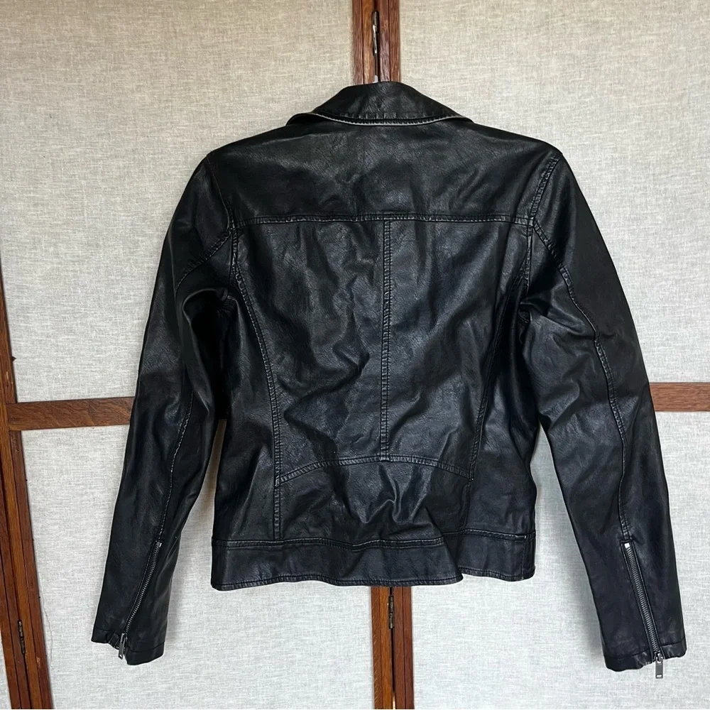 Universal Thread Black Faux Leather Biker Jacket - XS